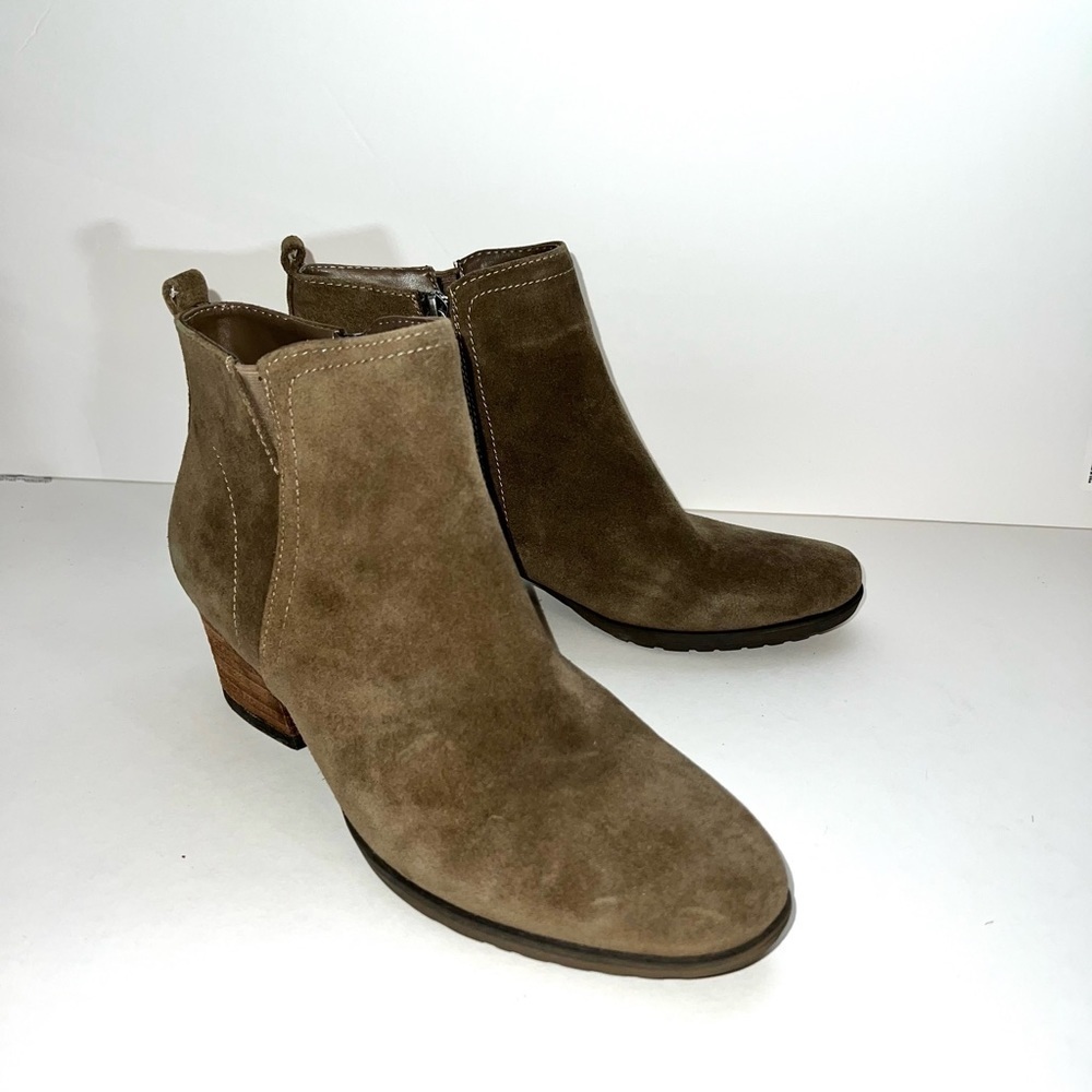 Aqua College Leather Suede Brown Ankle Boots